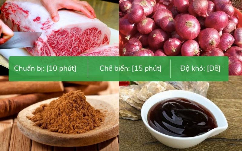 Nguyên liệu cần chuẩn bị cho món thịt bò nướng chuẩn vị nhà hàng