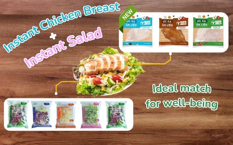 Kamereo instant chicken breast combined with convenient roasted sesame dressing salad
