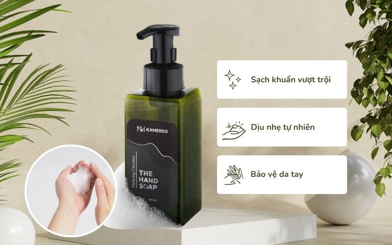 Nước rửa tay tạo bọt Kamereo dịu nhẹ, sạch khuẩn với thiết kế tinh tế sang trọng