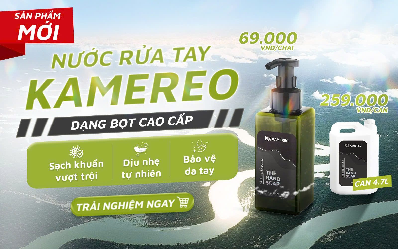 Kamereo ra mắt sản phẩm Nước rửa tay tạo bọt cao cấp: Sự lựa chọn sạch, sang, tinh tế xứng tầm không gian thượng hạng