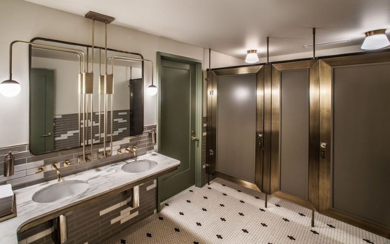A clean restroom reflects the professionalism of a restaurant or hotel