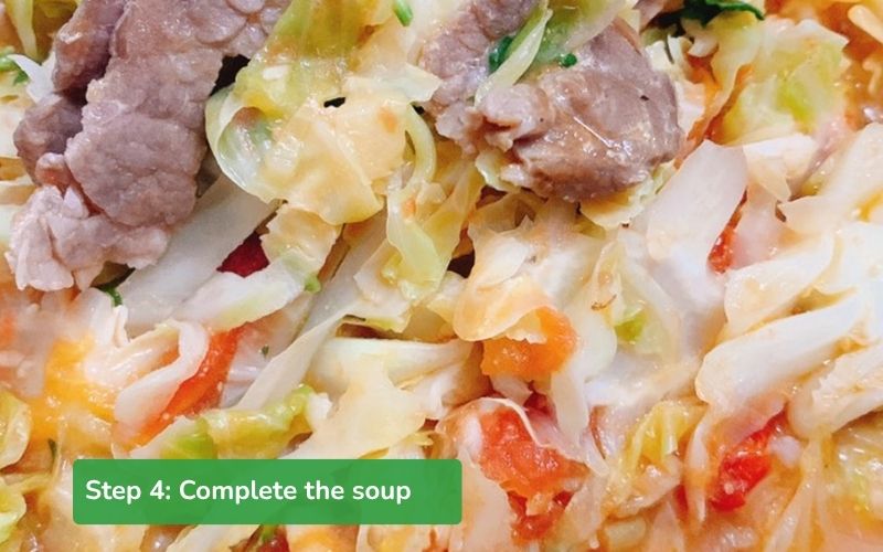 Cabbage and beef soup is seasoned to perfection and full of nutrients