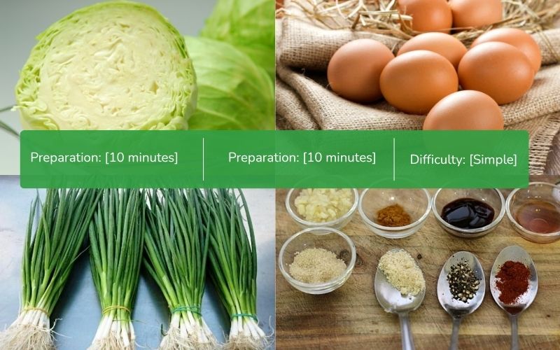 Ingredients for cabbage and egg soup