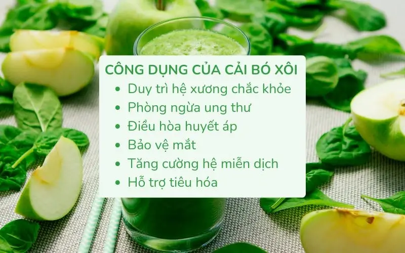 Cải bó xôi là nguồn dồi dào vitamin và khoáng chất, tốt cho xương, mắt, miễn dịch