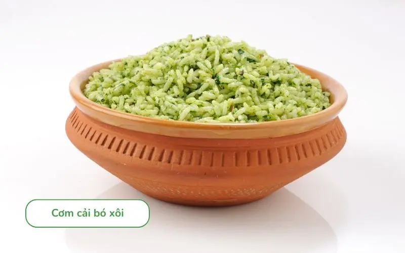 Cơm cải bó xôi đơn giản, lạ miệng, giàu dinh dưỡng