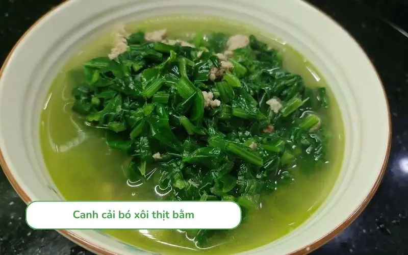 Canh cải bó xôi thịt bằm thanh mát, dễ nấu