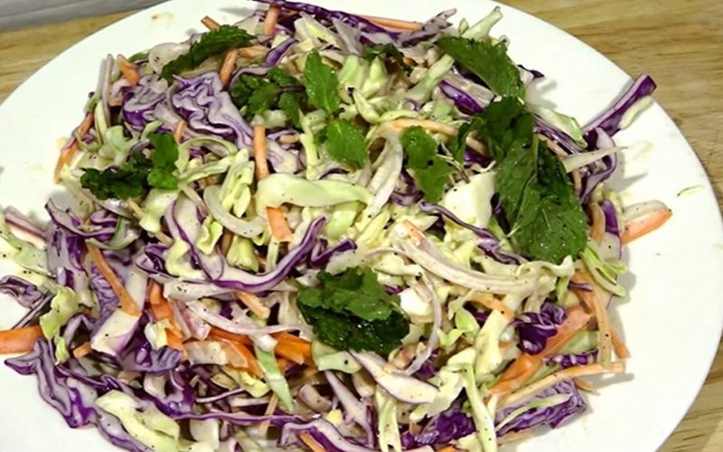 Cabbage salad is fresh, colorful, and easy to eat