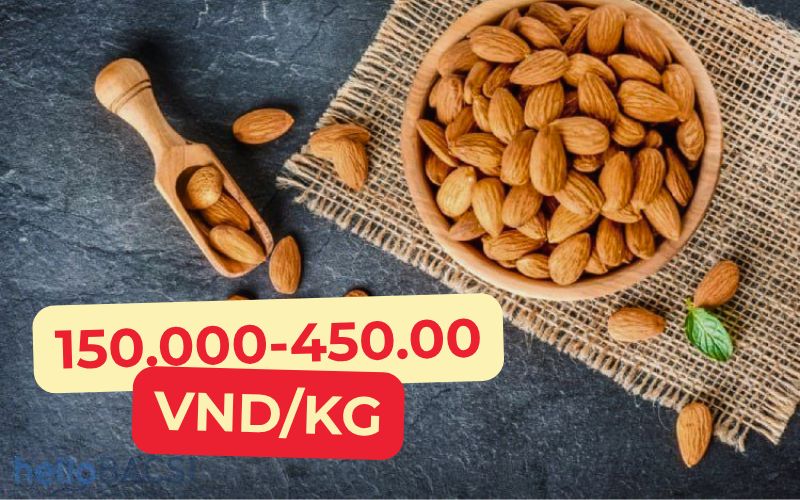 Current almond prices range from 150,000 to 450,000 VND/kg