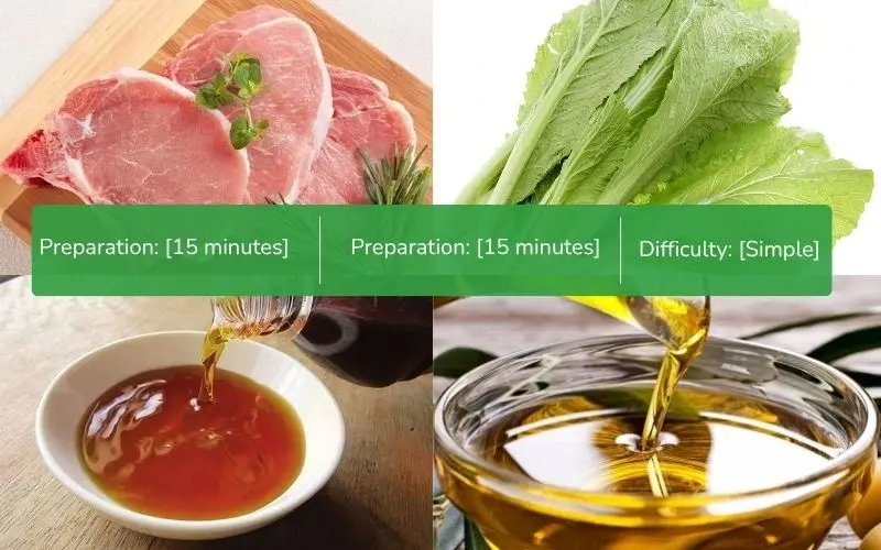 Simple, easy-to-find ingredients for refreshing green mustard greens soup with minced pork