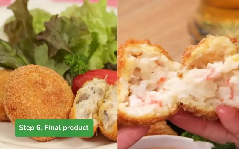 Crab cream Korokke with a crispy crust and fragrant, creamy filling