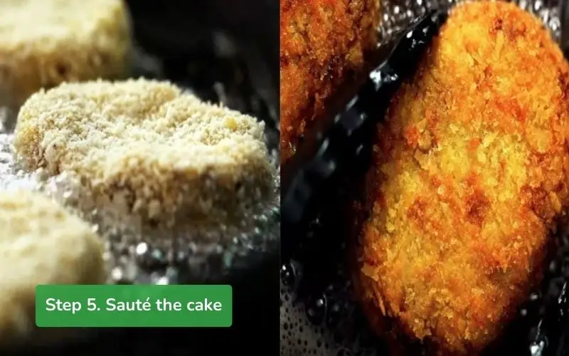 Deep-frying Korokke until golden and crispy
