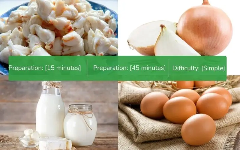 Essential ingredients for crab cream Korokke