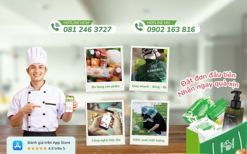 Kamereo là nhà cung cấp thực phẩm minh bạch, giá tốt cho doanh nghiệp F&B