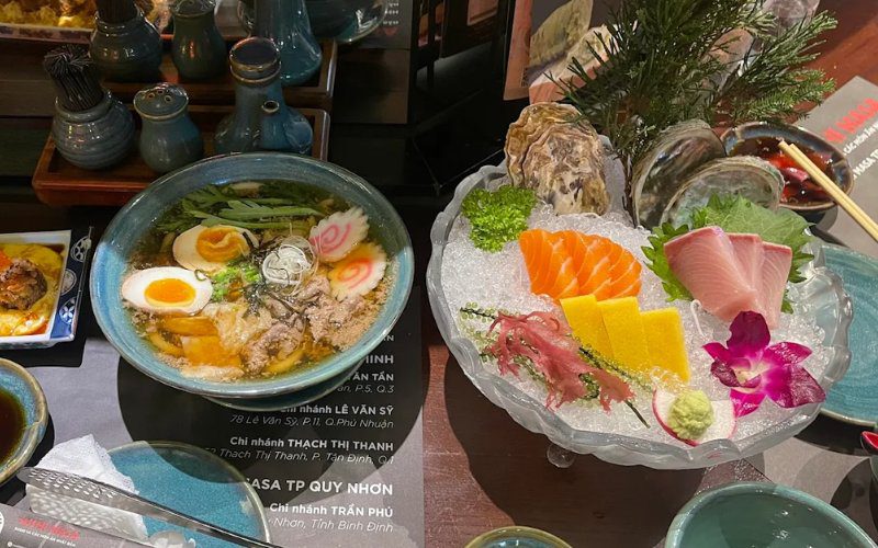 Các món ăn tại Sushi Masa được chế biến từ nguyên liệu loại 1, đảm bảo hương vị chuẩn Nhật