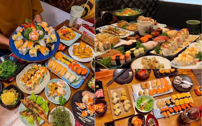 Các món sushi, sashimi và buffet lẩu phong phú – tươi ngon, hấp dẫn và refill liên tục