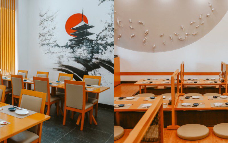 Không gian quán với bàn ngồi đa dạng phong cách