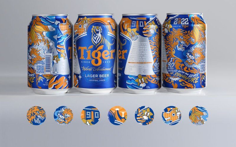 Tiger Beer has an impressive packaging design