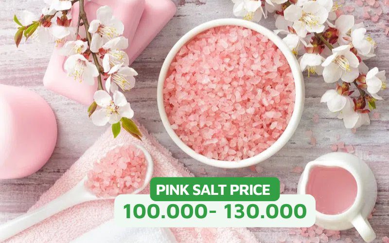 The price of pink salt depends on its origin, grain size and purity