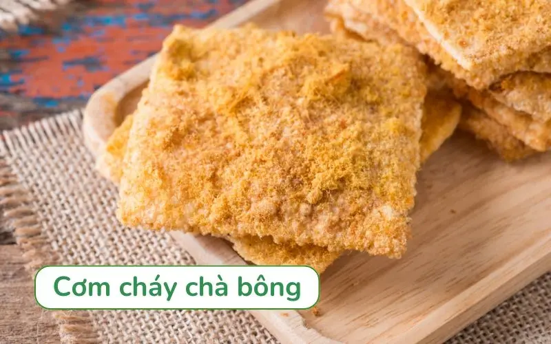 Cơm cháy chà bông giòn tan, mặn mà, là món ăn vặt gây nghiện