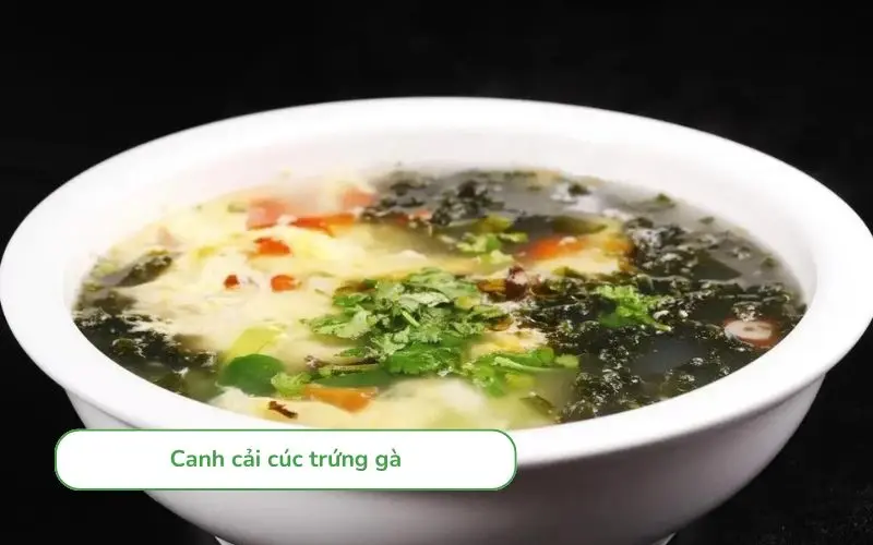 Canh cải cúc trứng gà nhanh gọn cho ngày bận rộn