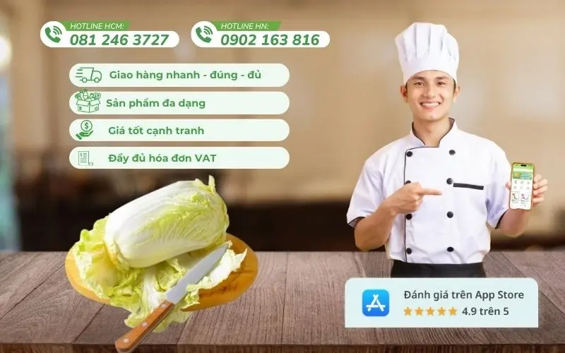 Kamereo cung cấp cải thảo tươi ngon, đảm bảo chất lượng và an toàn