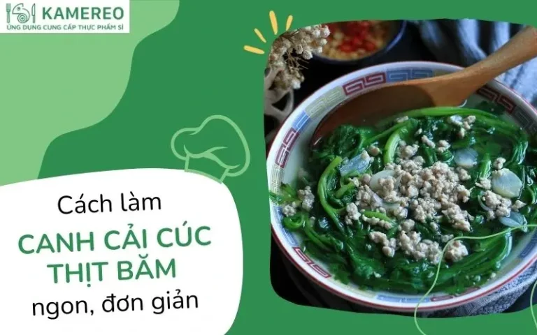 Cách nấu canh cải cúc (tần ô) thịt băm thơm ngon, mát