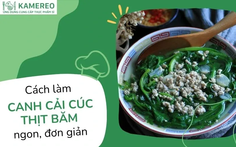 Cách nấu canh cải cúc (tần ô) thịt băm thơm ngon, mát