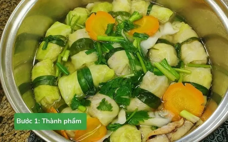 Món canh cải thảo cuộn thịt băm ngon miệng và bắt mắt