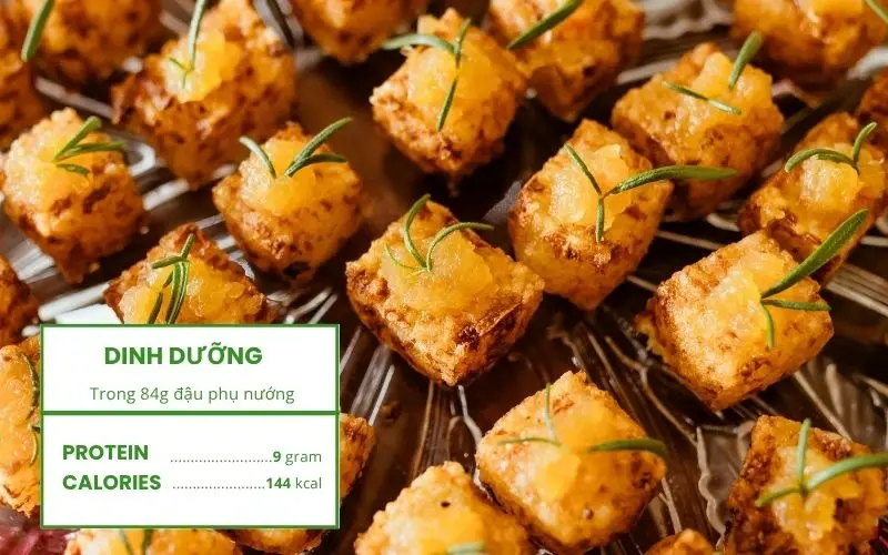 Đậu phụ nướng giòn, bổ sung đạm thực vật chất lượng