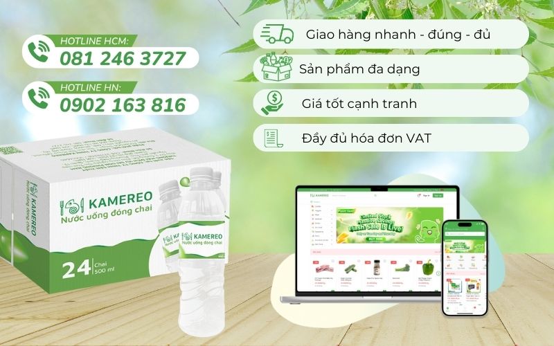 Kamereo cung cấp nước lọc đóng chai giá tốt, tối ưu quy trình thu mua