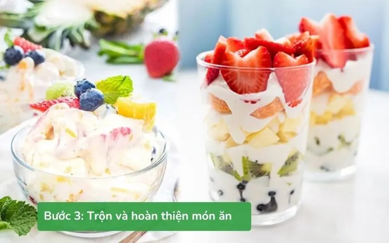 Trộn trái cây với mật ong và sữa chua tạo món ăn vặt thanh mát, bổ dưỡng