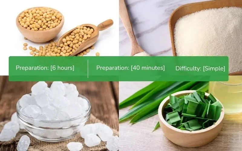 Simple ingredients to make soy milk and tofu pudding