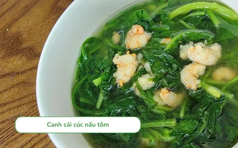Canh cải cúc nấu tôm ngọt thanh, giàu dinh dưỡng và dễ làm