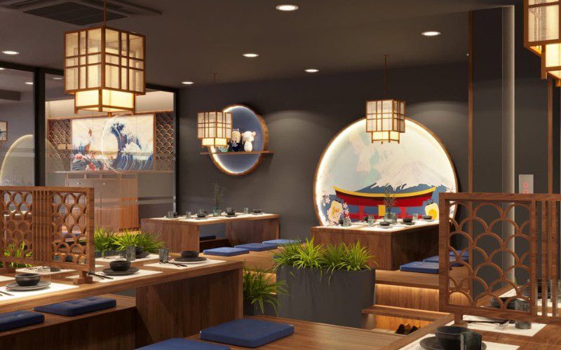 Không gian tại Ikigai Sushi Gò Vấp mang đậm phong cách Nhật Bản