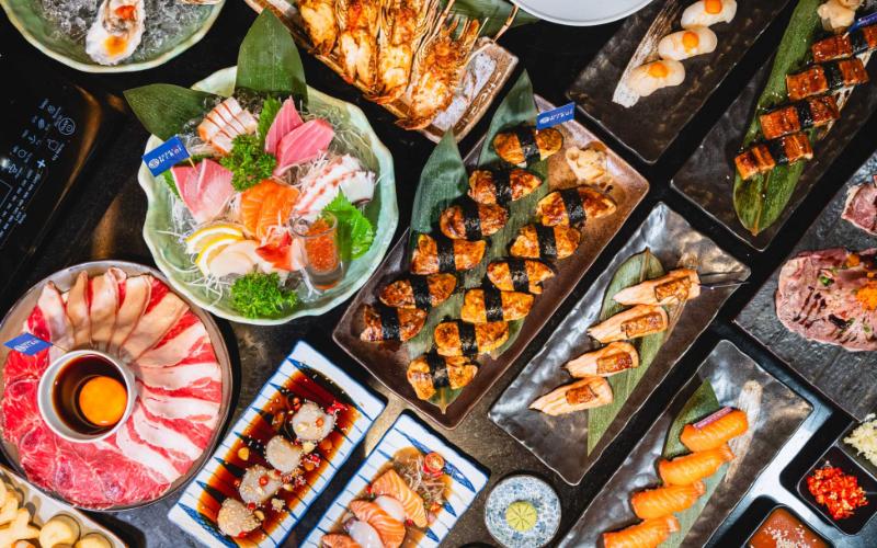 Buffet line Sushi - Sashimi - Lẩu tại Kunimoto với hàng chục món Nhật đa dạng