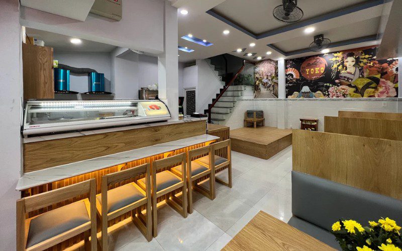 Không gian nhỏ gọn, sạch sẽ tại Yoko sushi 
