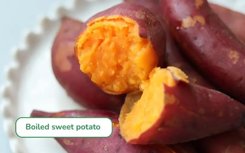 A healthy, filling breakfast with boiled sweet potatoes