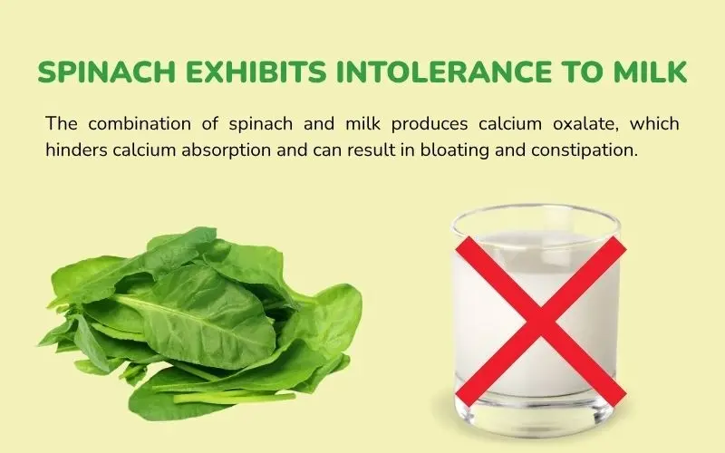 Eating spinach with leeks can cause digestive discomfort