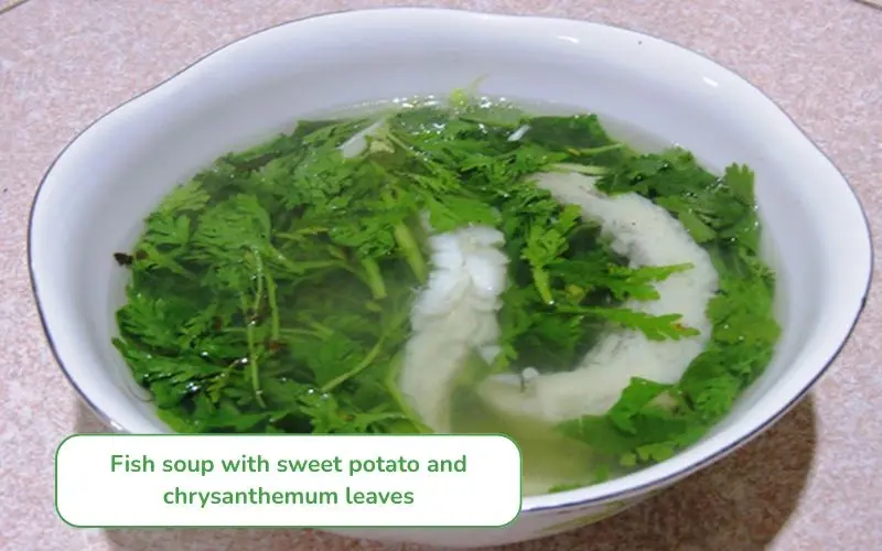 Sleeper fish soup with crown daisy is sweet and refreshing, with no fishy smell