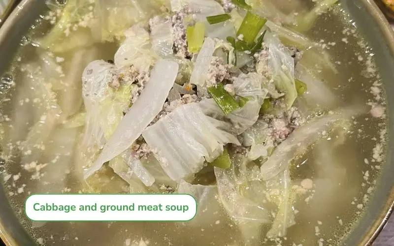 Sweet and easy-to-cook minced meat Napa cabbage soup, suitable for light meals
