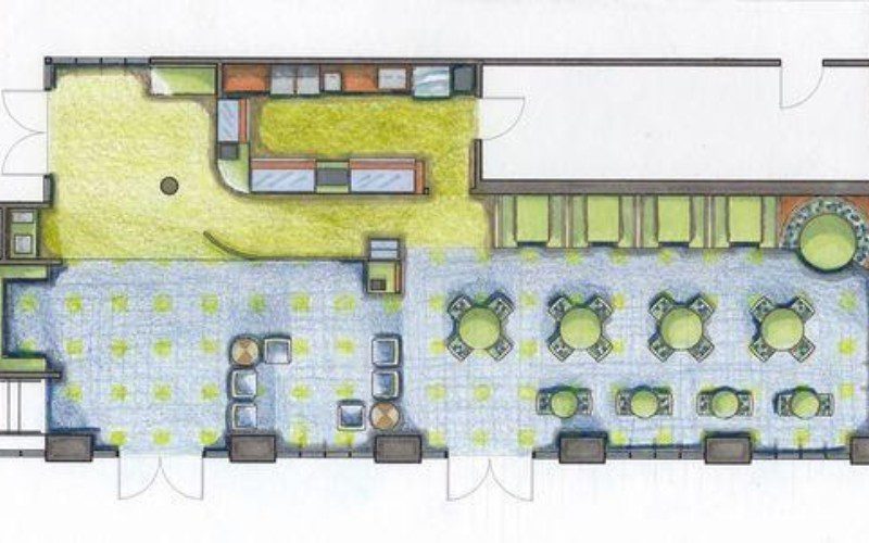 Nhà hàng sân vườn nhỏ nhưng đầy đủ cảnh quan