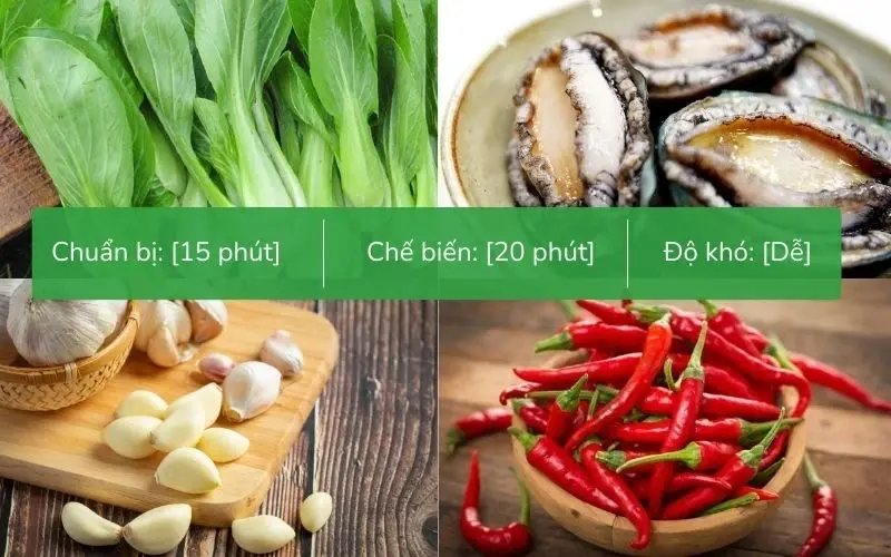 Nguyên liệu tươi ngon cho món bào ngư xào cải thìa
