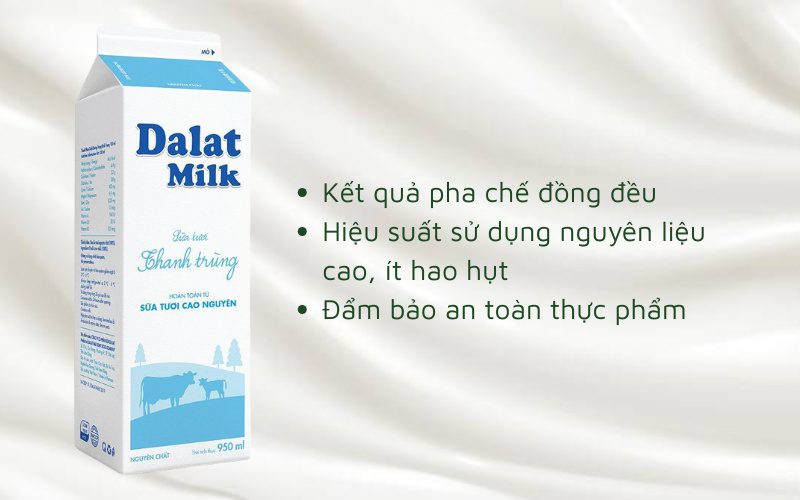 Sữa tươi thanh trùng Dalat Milk 950ml đảm bảo chất lượng