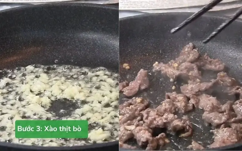 Thịt bò xào chín tái giữ độ mềm tự nhiên