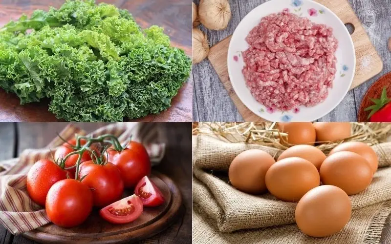 Nguyên liệu nấu canh cải xoăn cà chua hấp dẫn