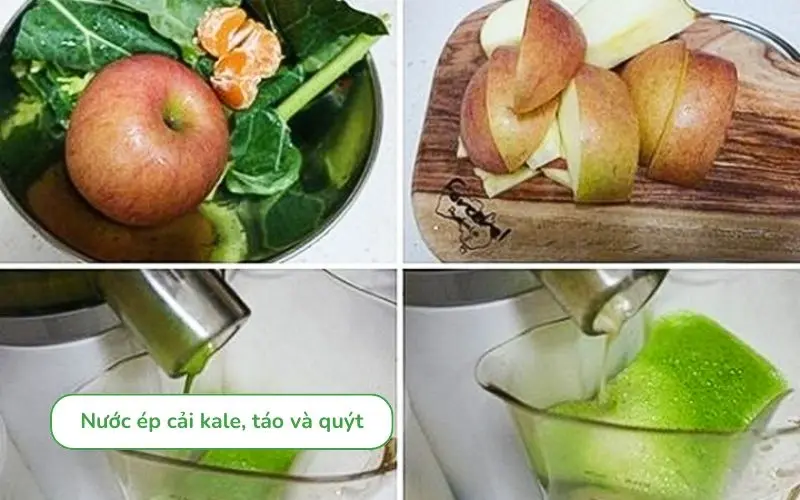 Nước ép cải Kale, táo và quýt giàu vitamin C tăng đề kháng