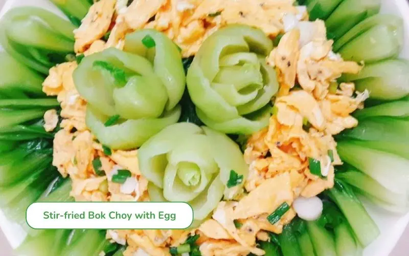 Stir-fried bok choy with egg, golden, light and nutritious