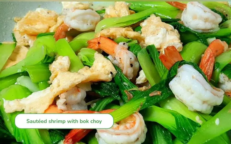 Stir-fried shrimp with bok choy is fresh, sweet, nutritious and eye-catching
