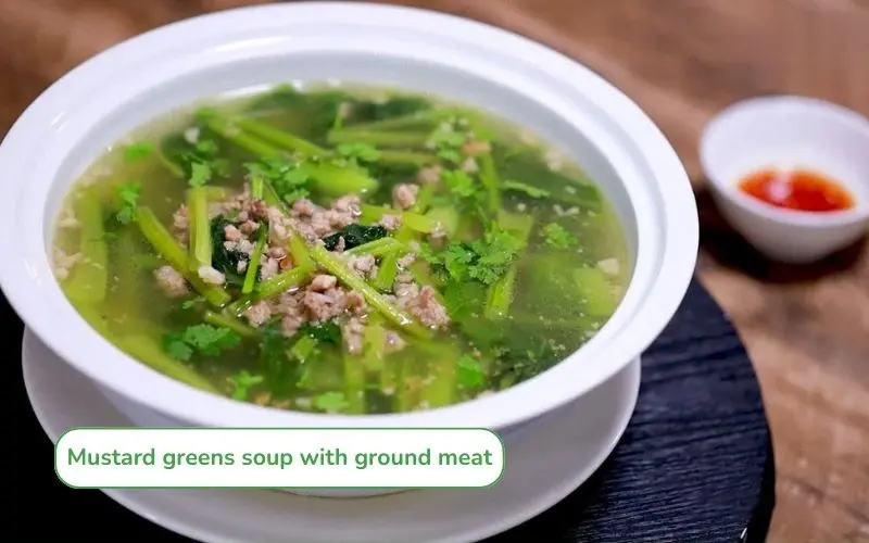 Minced pork mustard greens soup is fragrant and refreshing for a family meal
