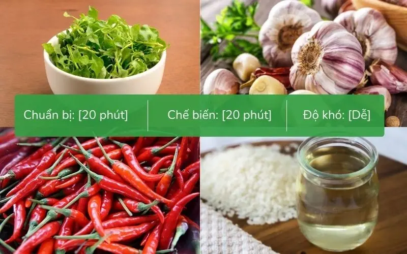 Nguyên liệu làm xà lách xoong trộn dầu giấm truyền thống